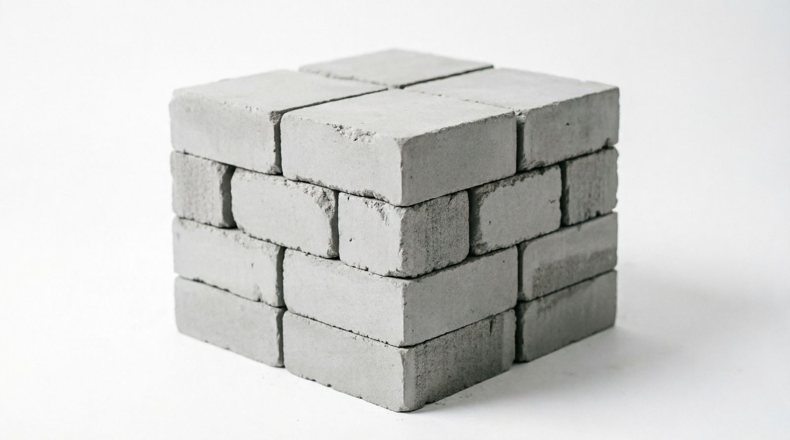 Stacked fly ash bricks